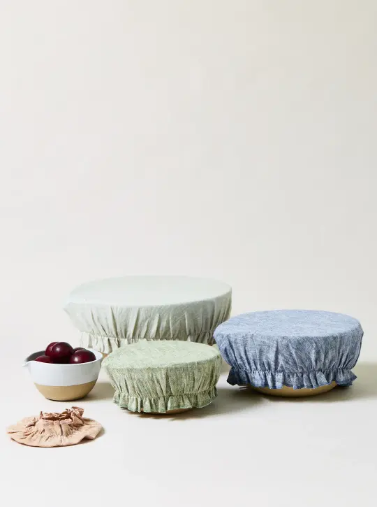 Washed Linen Bowl Cover - Set of 4