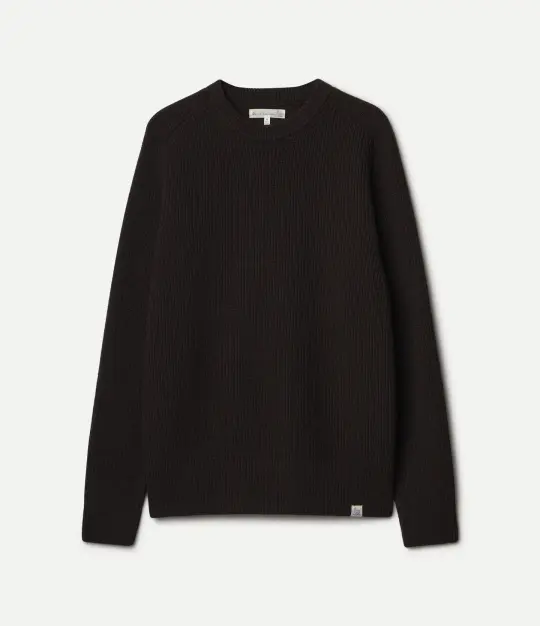 Sturdy Ribbed Merino Wool-Cashmere Raglan Sweater