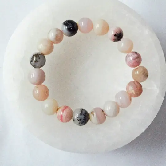 Pink Peruvian Opal Stretch Bracelet