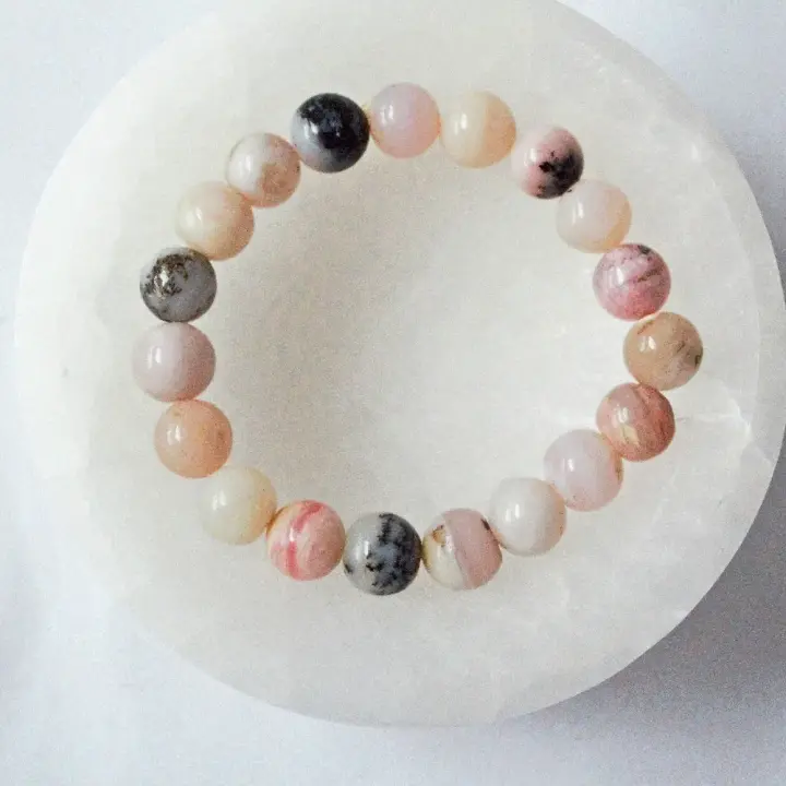 Pink Peruvian Opal Stretch Bracelet