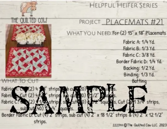 Helpful Heifer Placemats #21