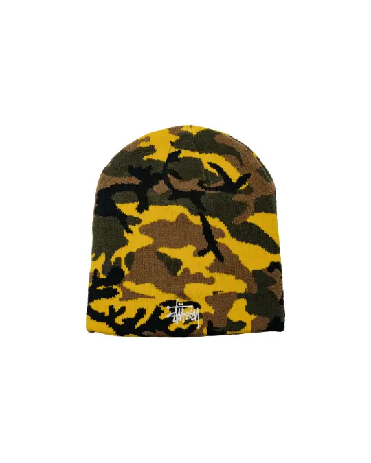 Stüssy Basic Camo Knit Skullcap Yellow