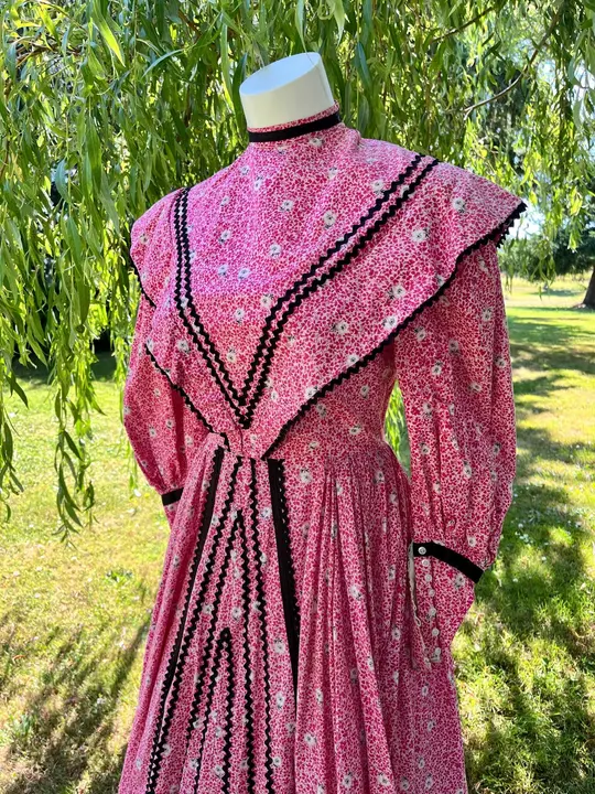 Pink Prairie Dress With Black Accents