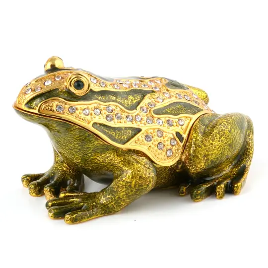 Green and Gold Frog Trinket Box