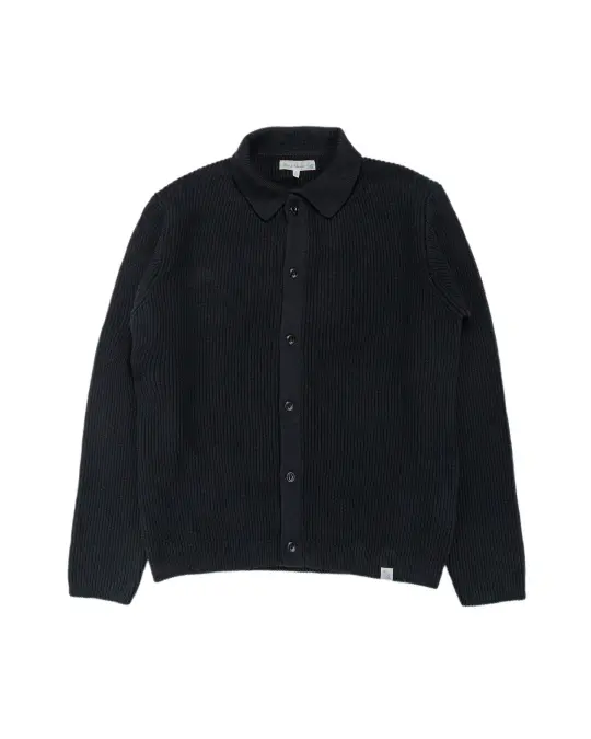 Merz B. Schwanen KNITSHIRT05 Ribbed Knitshirt Deep Black