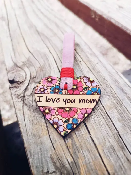 Free Floral Heart Keychain Template (Laser-Ready, Editable)