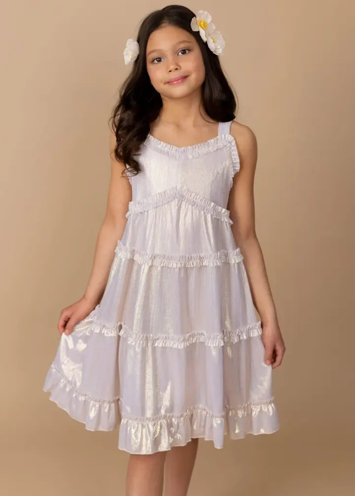 Darana Dress in Metallic Gold