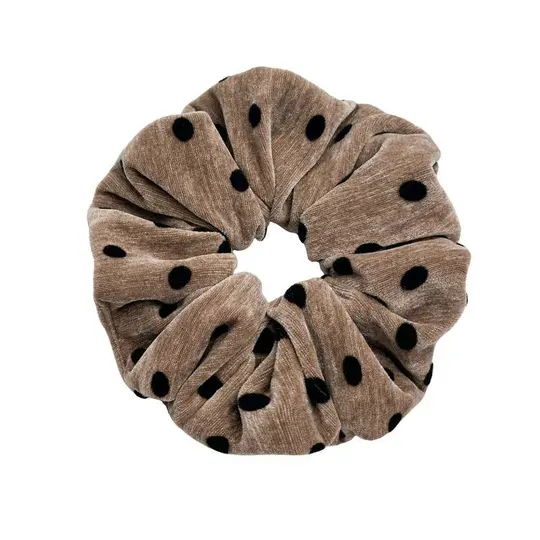 Velvet Polka Dot Scrunchy Women Retro Hair Tie S5P765