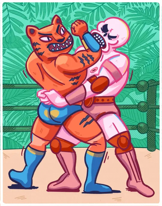 El Tigre vs. El Craneo - Art Print
