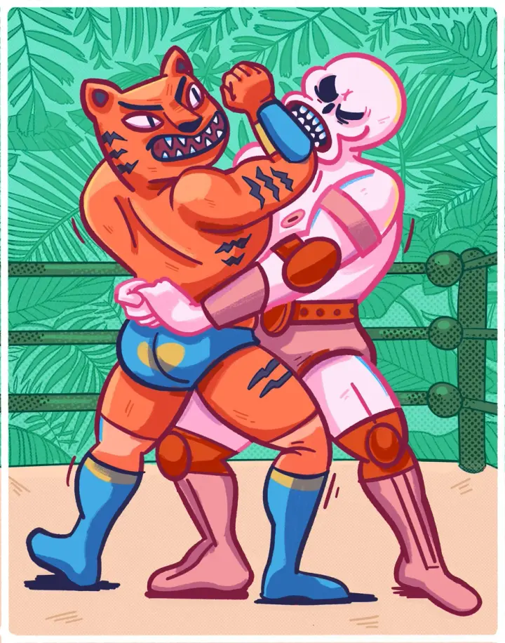 El Tigre vs. El Craneo - Art Print