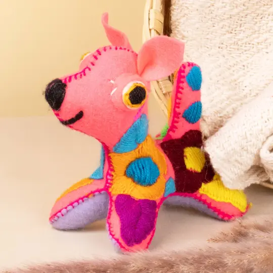 Popped Eyes Dog Hand-Embroidered Stuffed Animal