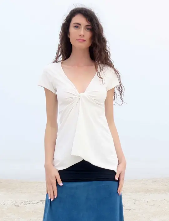 Twist Collar Babydoll Shirt