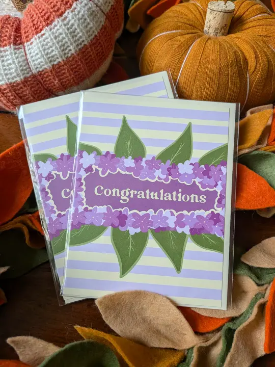 Congratulations Lilac Greeting Card