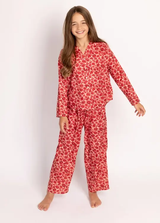 Lyanne PJ Set in Red Floral