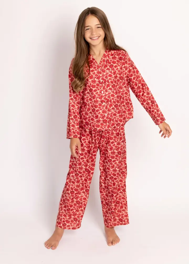 Lyanne PJ Set in Red Floral