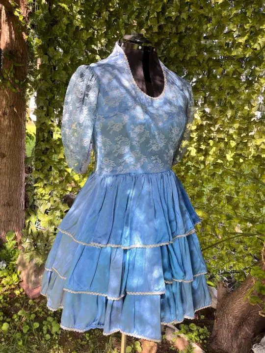 Handmade Blue Lace Tiered Fairy Dress