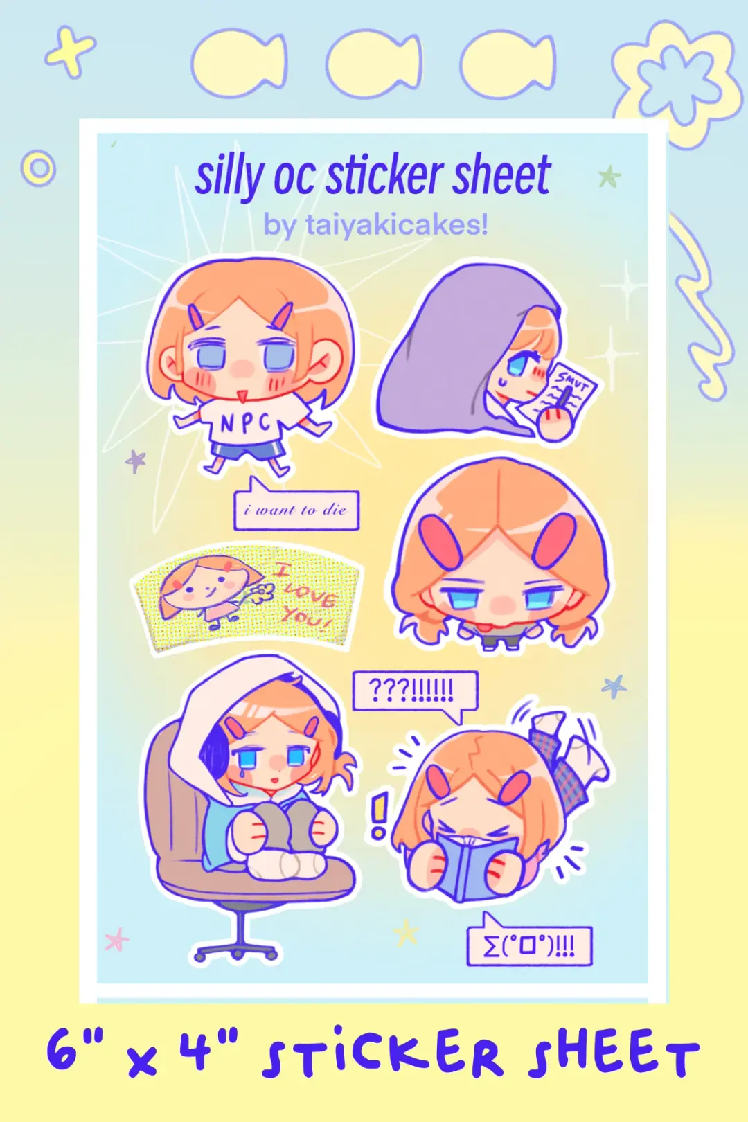 silly oc sticker sheet