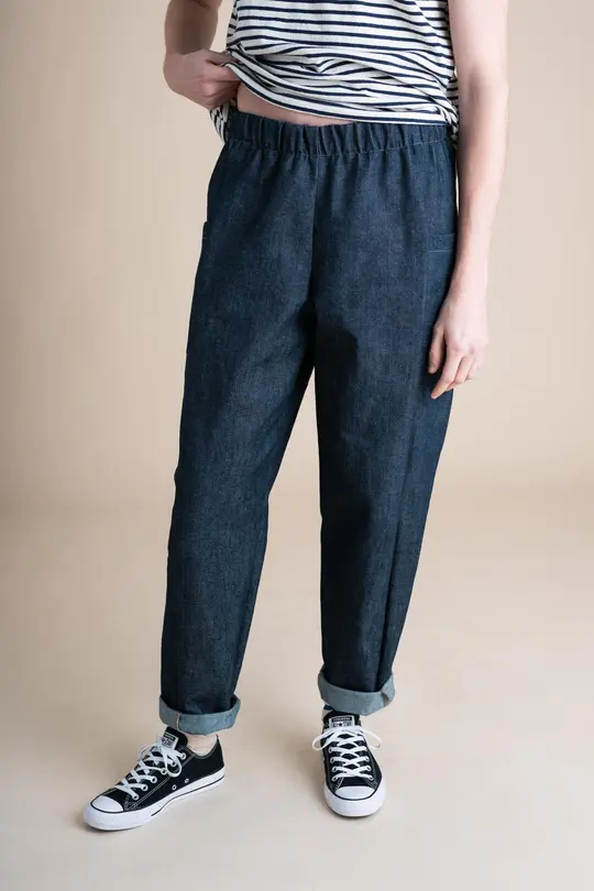 Cinema Pants in Cone Denim