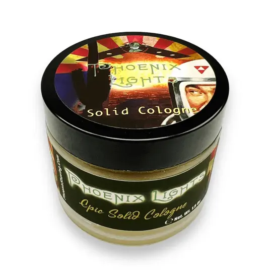 Phoenix Lights Solid Cologne | Contains Prickly Pear Oil | Musky, Masculine, Memorable