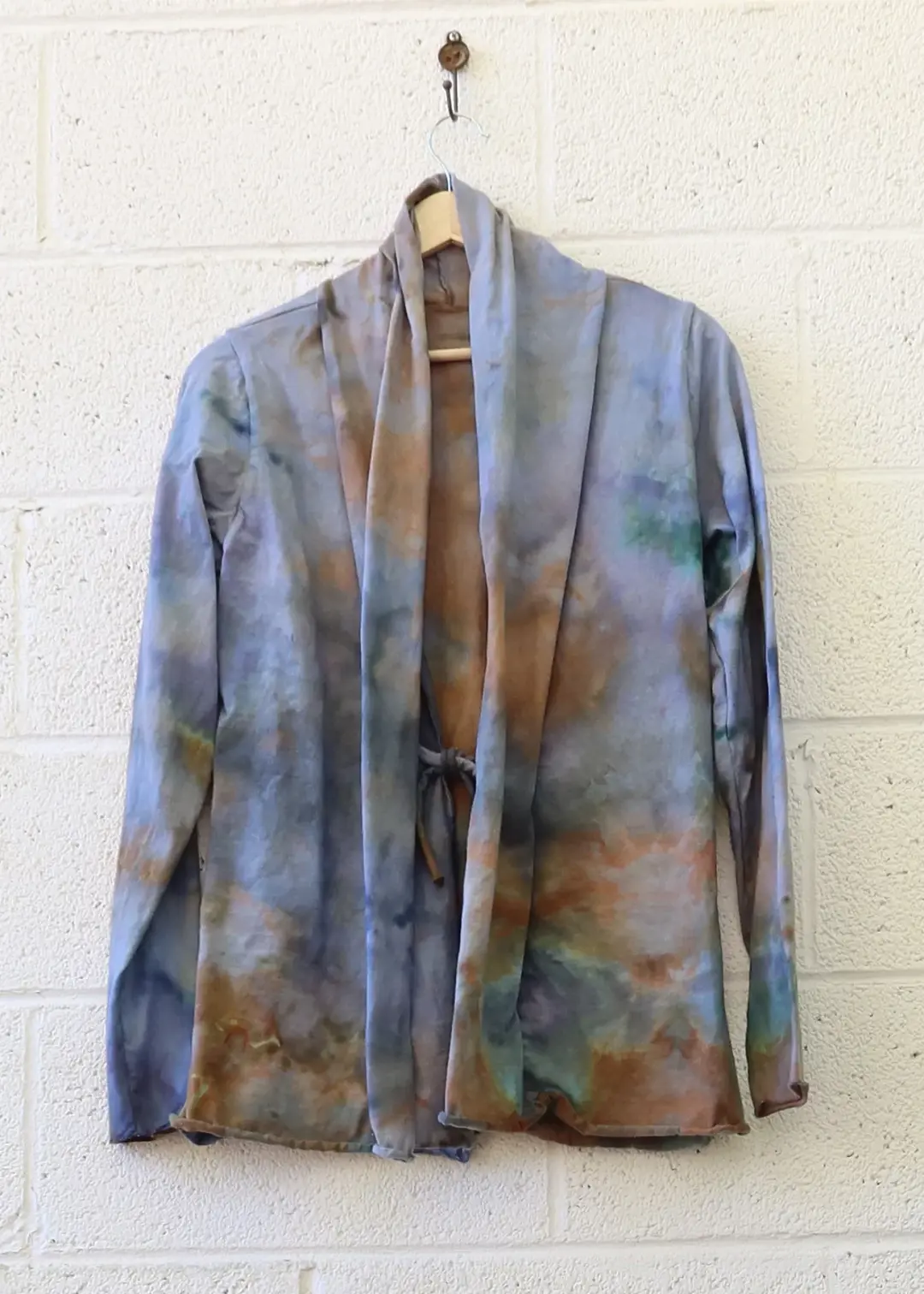 OOAK - Tie Front Jacket / L / Organic Cotton / Ice Dye (54)