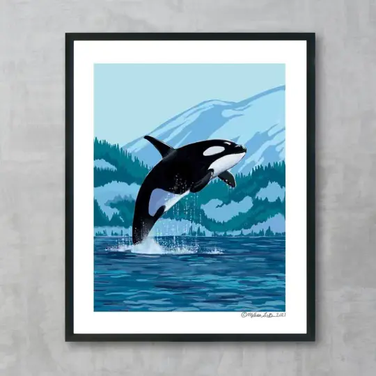 Leaping Orca Fine Art Print, Wholesale