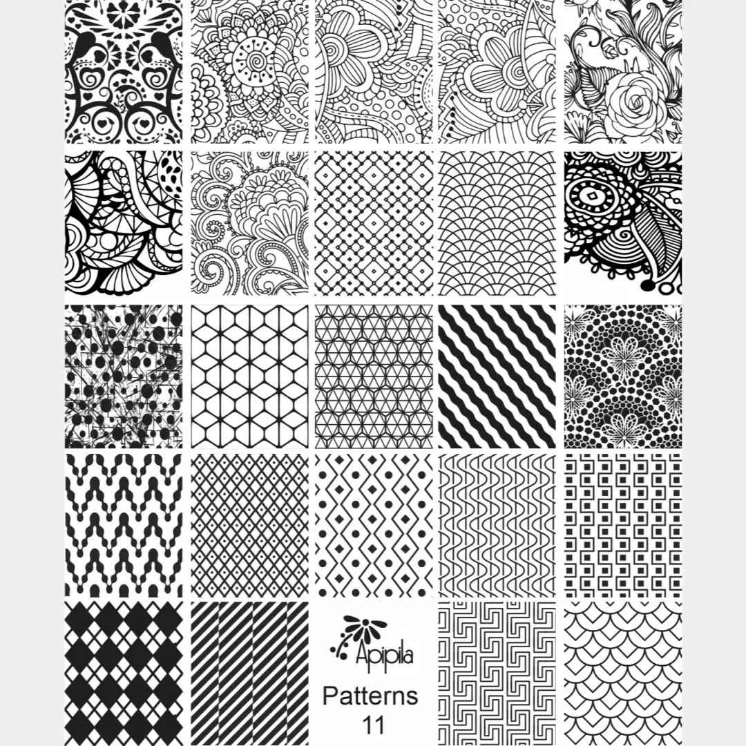 Apipila: Stamping Plate "Patterns 11" *OVERSTOCK*