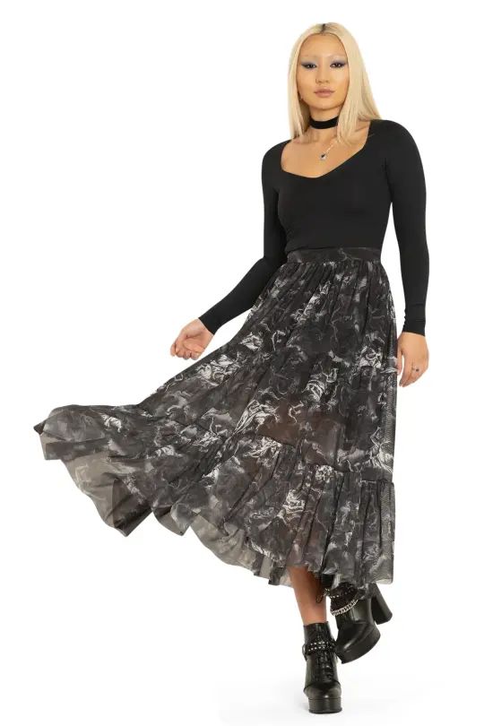 The Fall Of The Rebel Angels Tiered Midaxi Skirt