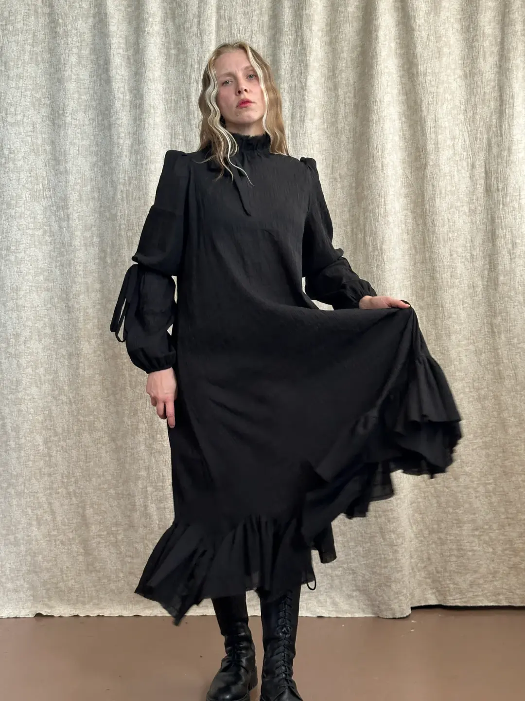 FW '26: Chamber Maxi Dress in Black Cotton (Pre-Order)