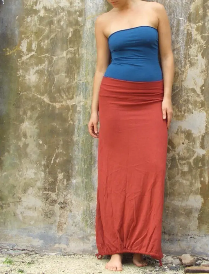Drawstring Hem Simplicity Long Skirt