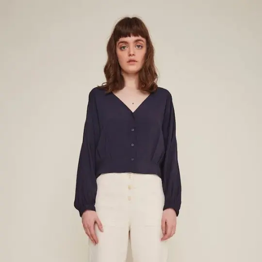 Rosetta Blouse in Navy