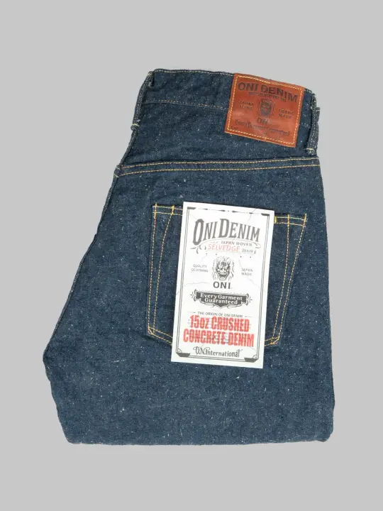 ONI Denim 288CCD-GOLV "Crushed Concrete Denim Grayish Olive Weft" 15oz Regular Straight Jeans