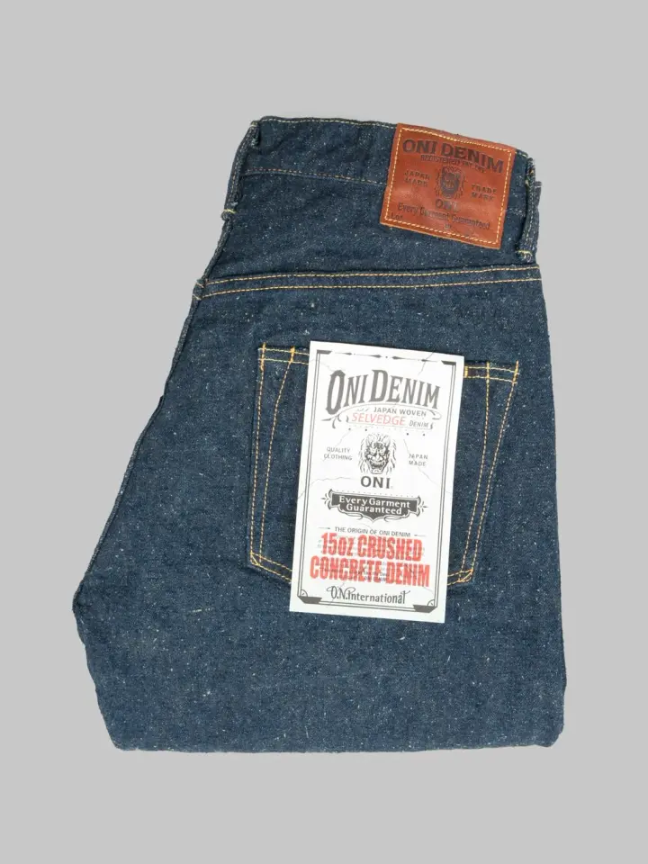ONI Denim 288CCD-GOLV "Crushed Concrete Denim Grayish Olive Weft" 15oz Regular Straight Jeans
