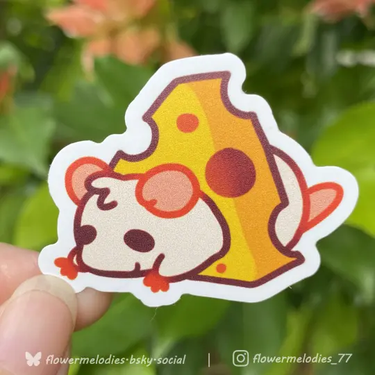 Cheese Rat sticker - White