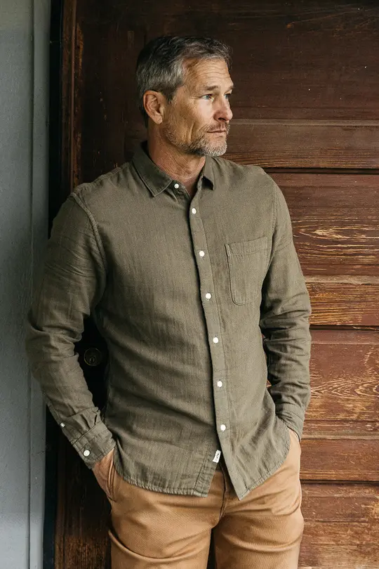 The Ripper Double Gauze Organic Cotton Shirt - Military Green