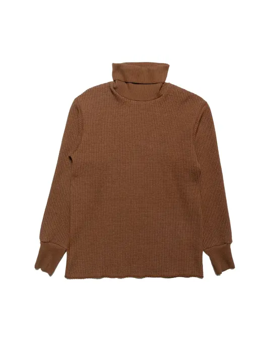 The Real McCoy's MC23110 High Neck Thermal Shirt Brown