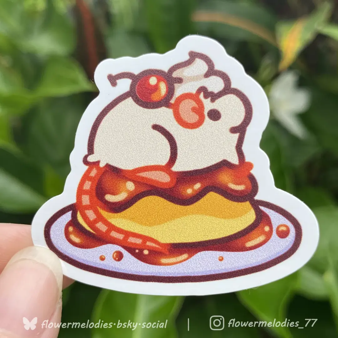 Pudding Rat sticker - White