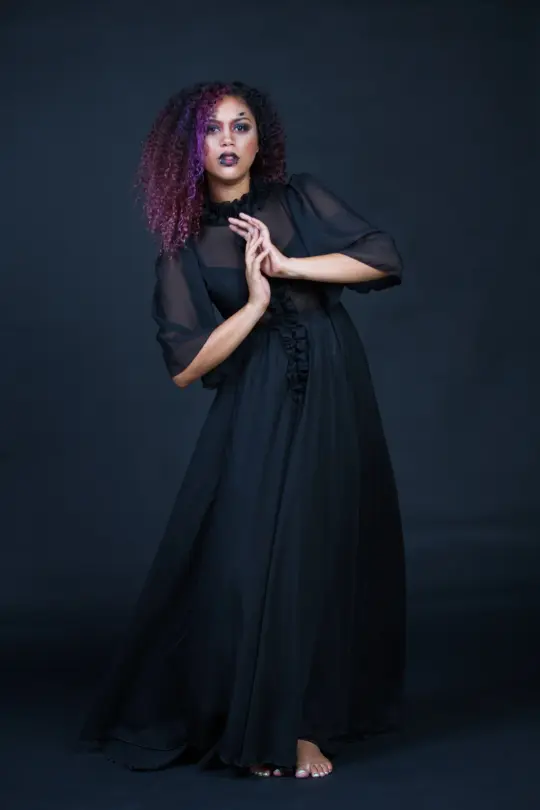 Witchy Black Chiffon Dress