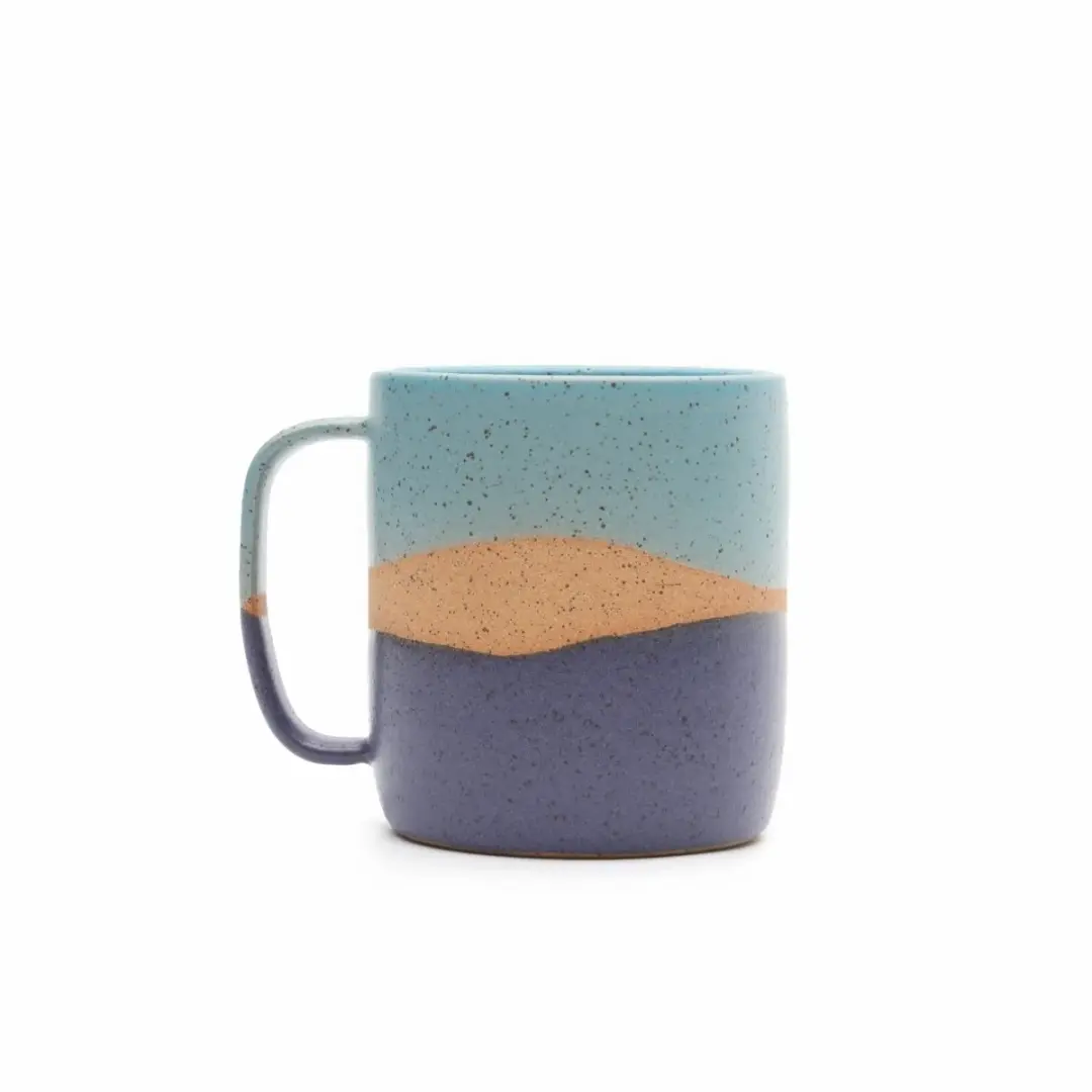 Handle Mug in Lapis and Sky Blue Stripes