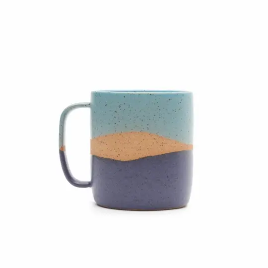Handle Mug in Lapis and Sky Blue Stripes
