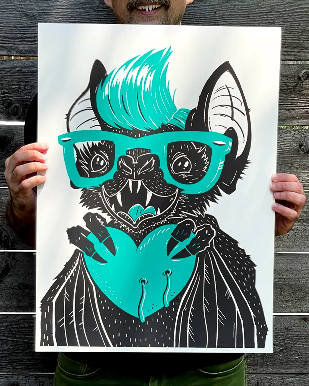 A Cute Bat - Teal