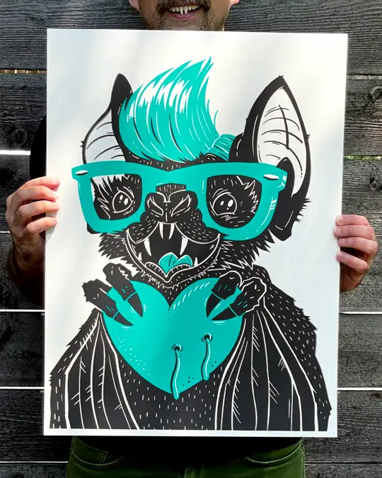 A Cute Bat - Teal