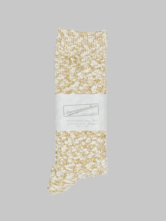 Anonymous Ism Light Weight Slub Crew Socks Khaki