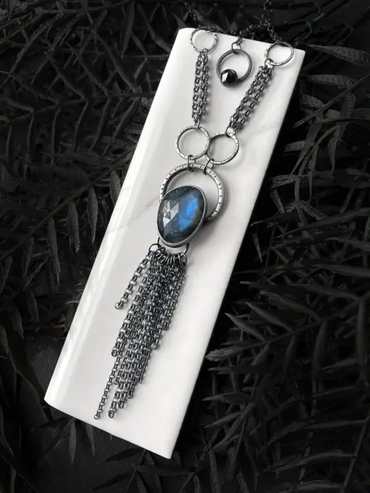 Blue Labradorite Fringe Necklace