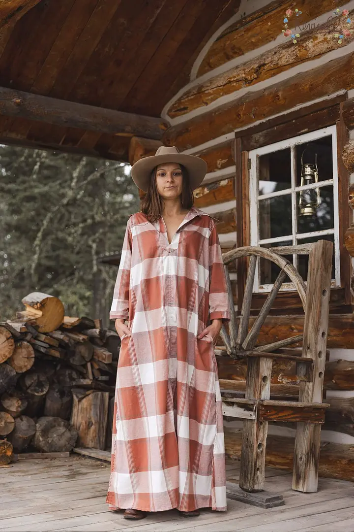 Cotton Katrina Dress in Terracotta-XS