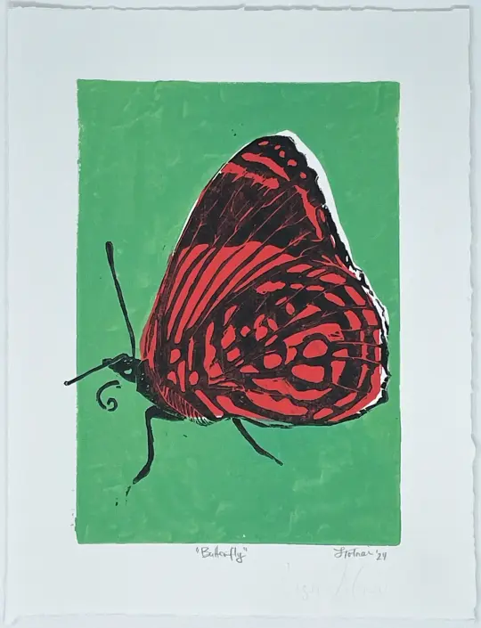 "Butterfly" - Linocut Print