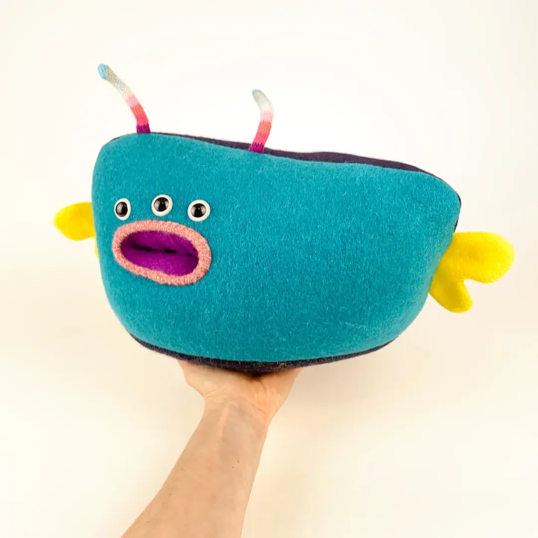 Woobie the handmade stuffed monster plush toy