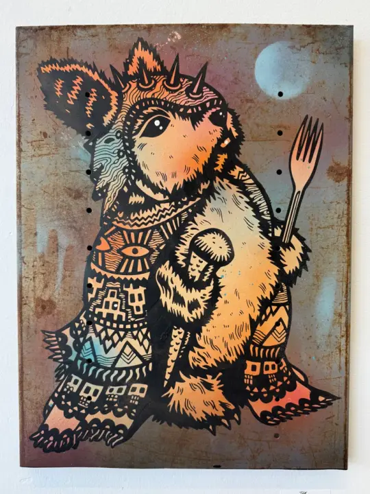 Peckish Assassin on Salvaged Metal