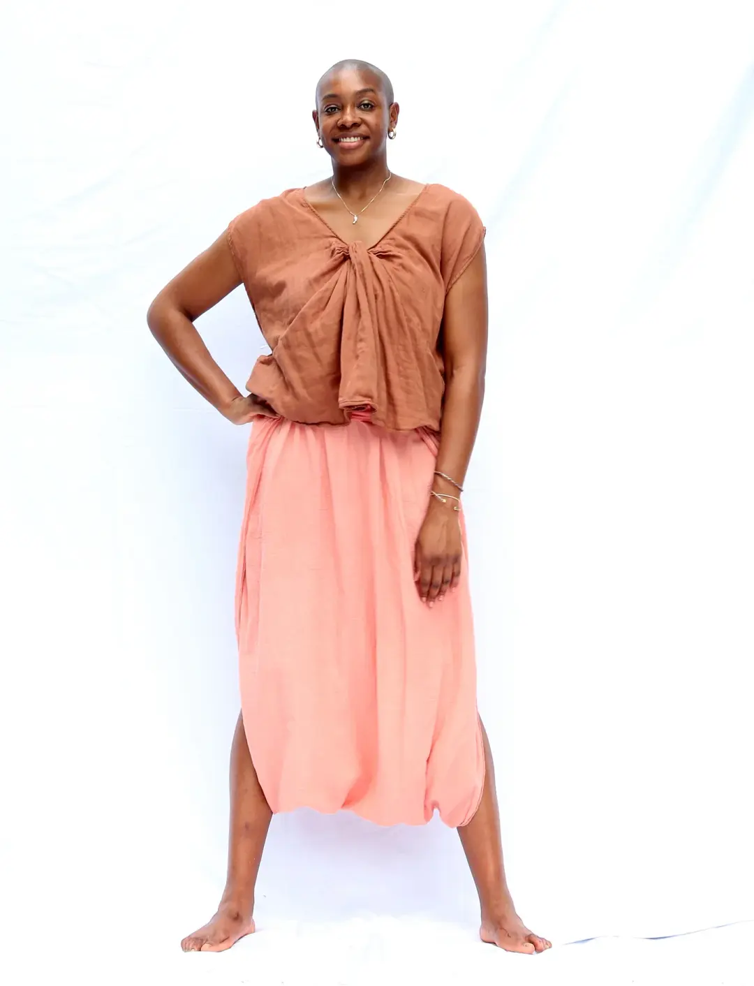 Heart Origami Cropped Shirt Kaftan