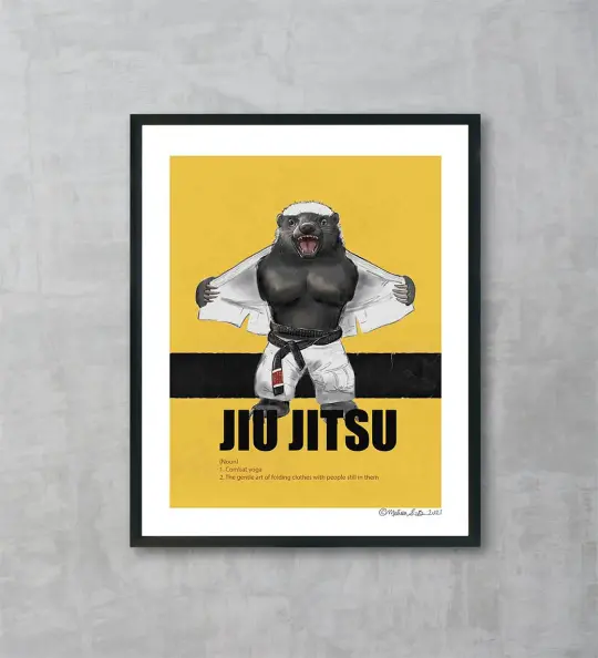Honey Badger Brazilian Jiu Jitsu (BJJ) Fine Art Print