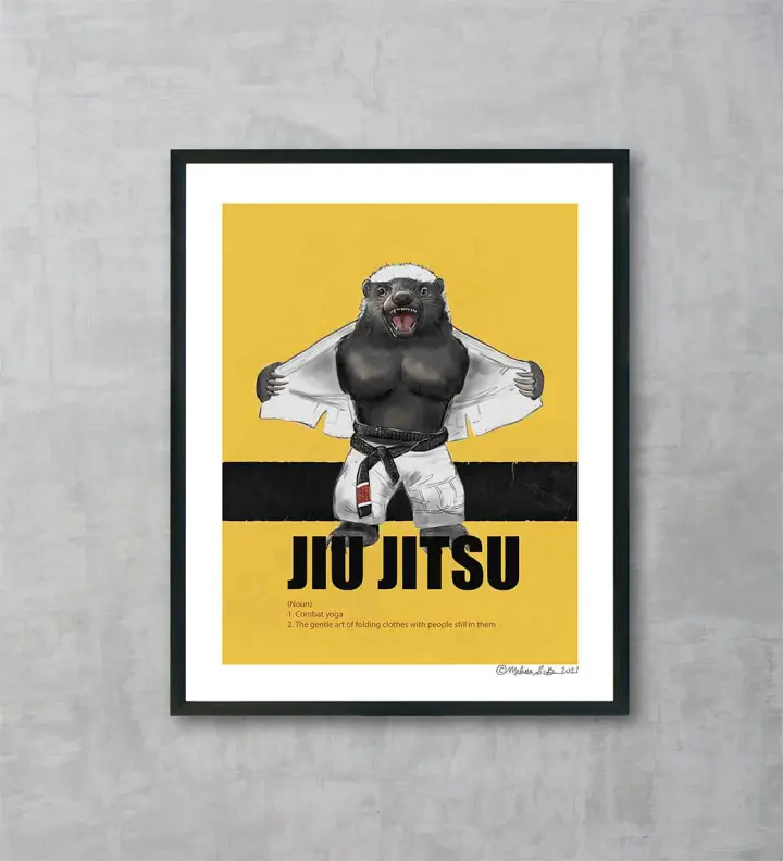 Honey Badger Brazilian Jiu Jitsu (BJJ) Fine Art Print